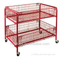 RFY-SP07: Supermarket Double-layer Wire Promotion Table with wheels